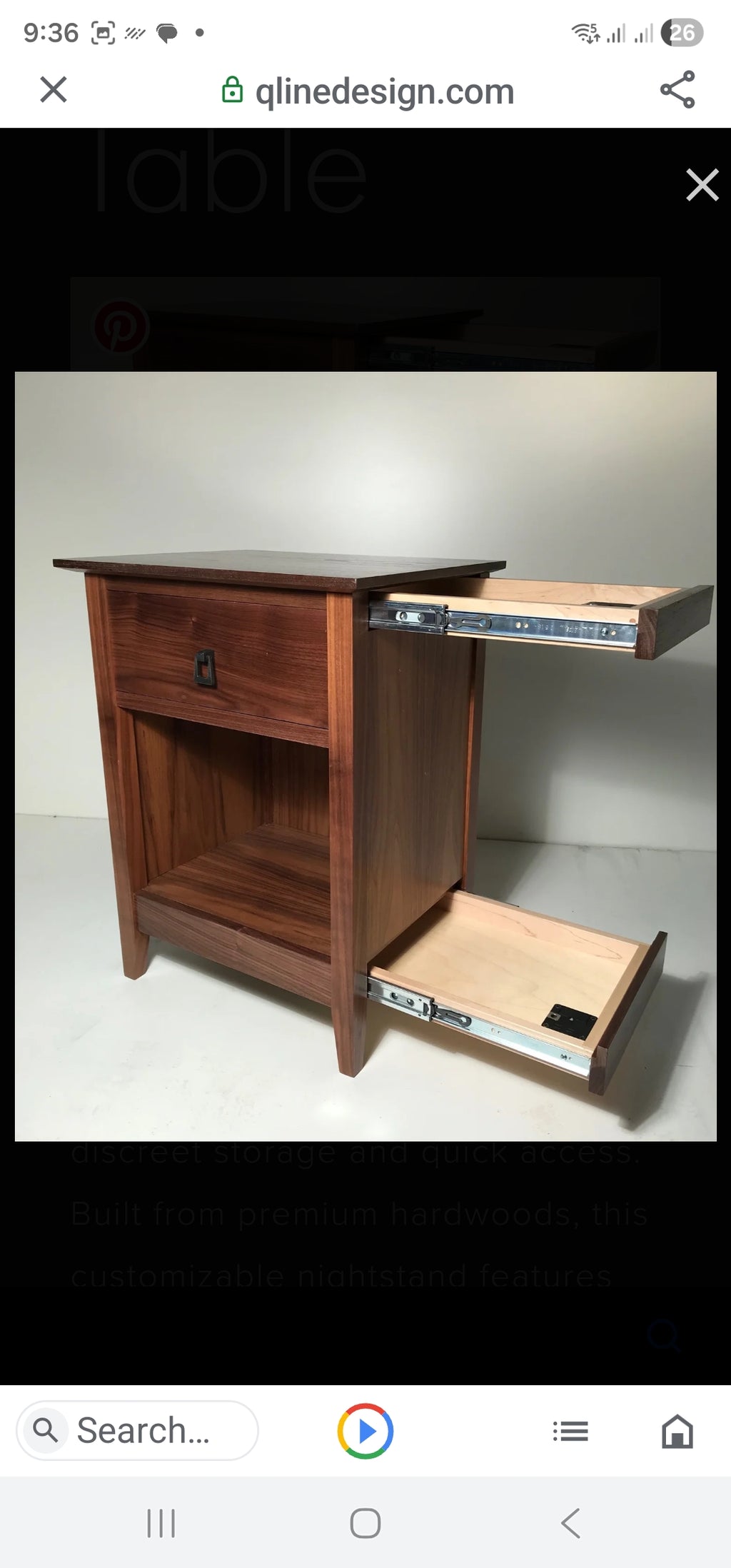 Hidden compartment bedside drawers