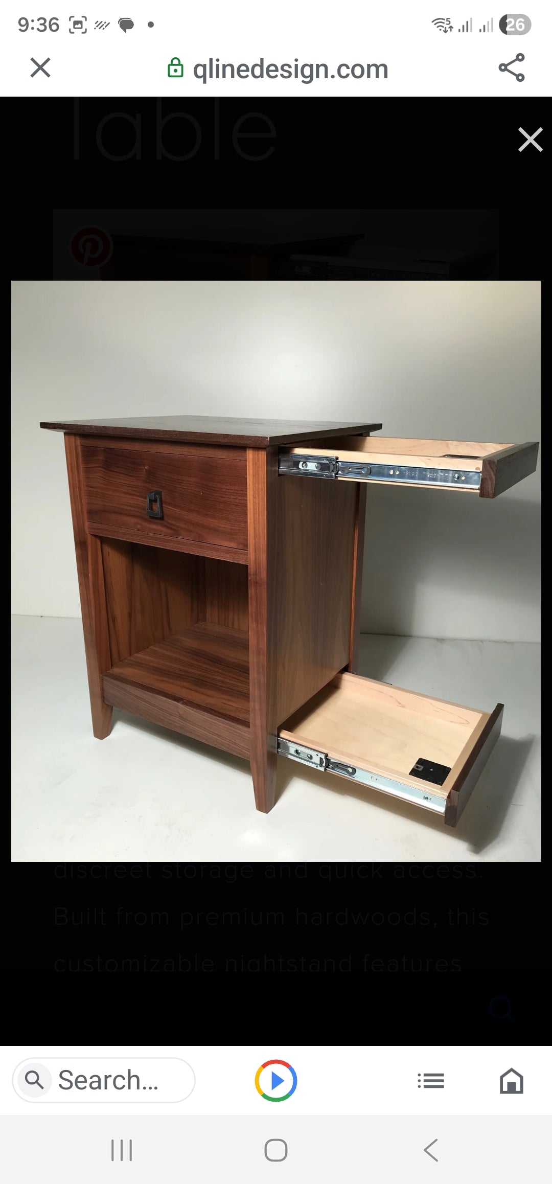 Hidden compartment bedside drawers